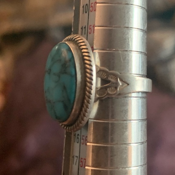 Genuine Spiderweb Turquoise Ring - Picture 4 of 9